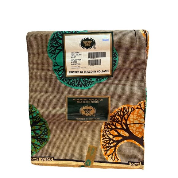 Vlisco Dutch Wax Fabric 6 Yards 100% Cotton Holland Print NEW - Picture 1 of 9